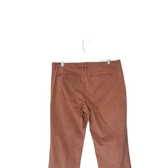 Garnet Hill Salt Washed Chino Pants‎ Pink Embroidered Straight Leg Size 8 - Picture 9 of 13